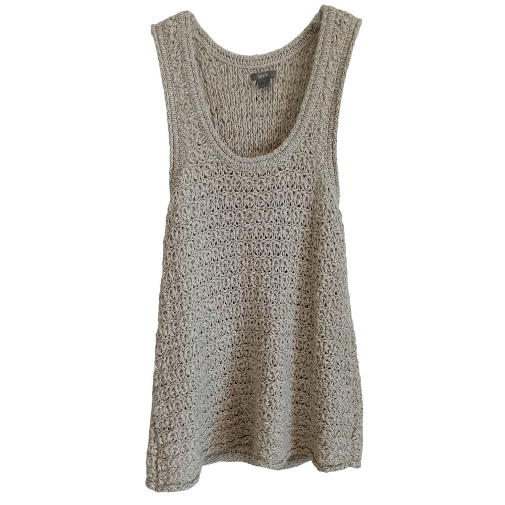 Arie Beige knit sleevless sweater top‎